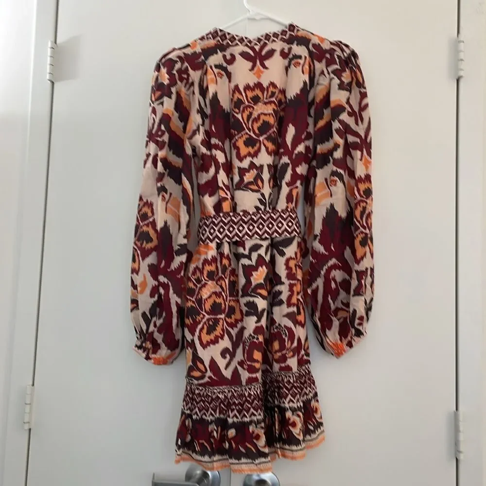 NWT FARM Rio Toucans Scarf Belted Mini Dress Women Size M - Picture 6 of 12